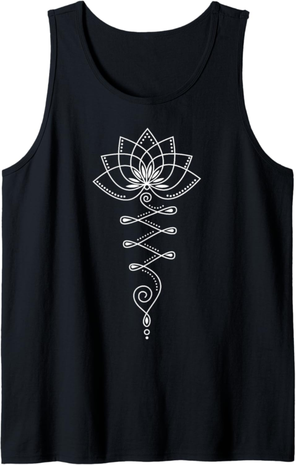 Lotus flower, Unalome, yoga, meditation, zen, Buddhism Tank ... - Image 2